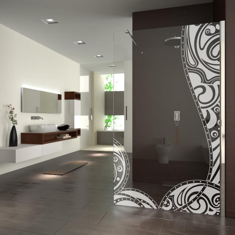 Walk In Dusche mit Motiv Leer