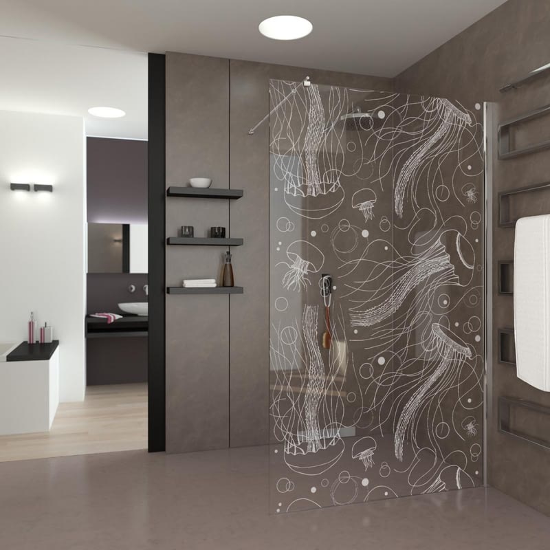 Walk In Dusche mit Motiv Jellyfish Walk In Dusche mit Motiv Jellyfish