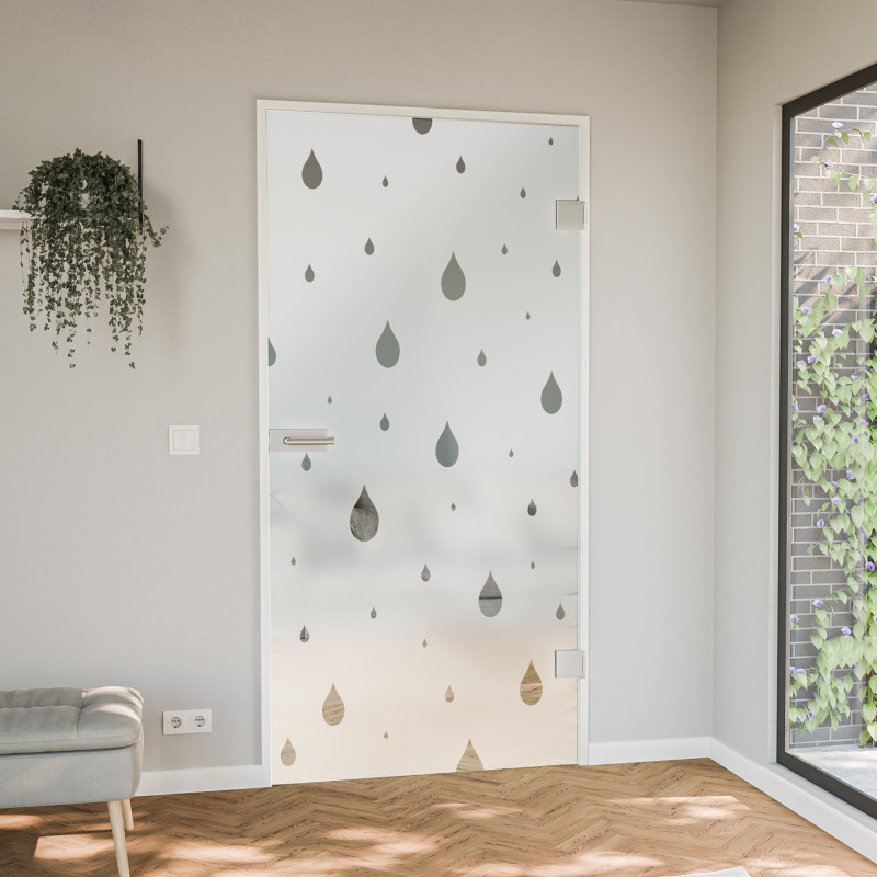 Zimmertür Glas mit Satinierung Aqua