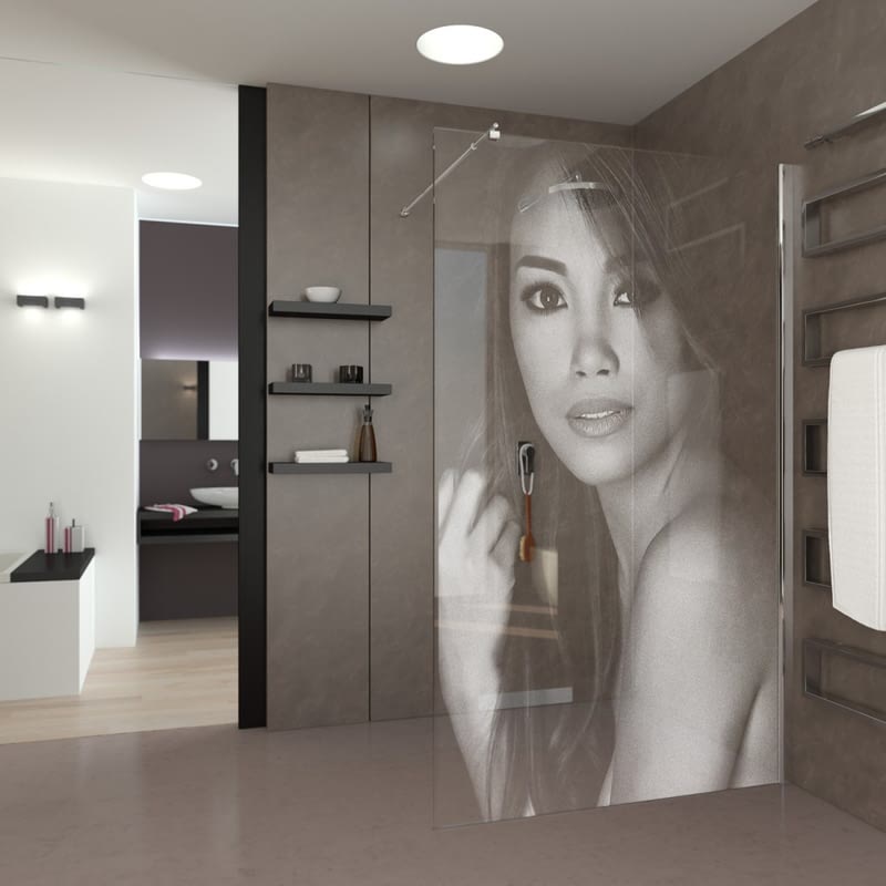 Walkin-Dusche mit Wunschmotiv Walkin-Dusche mit Wunschmotiv