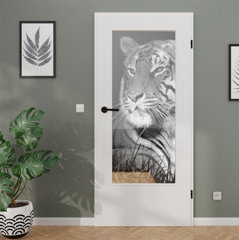 Lichtausschnitt gelasert mit Motiv Eye of the Tiger Lichtausschnitt gelasert mit Motiv Eye of the Tiger