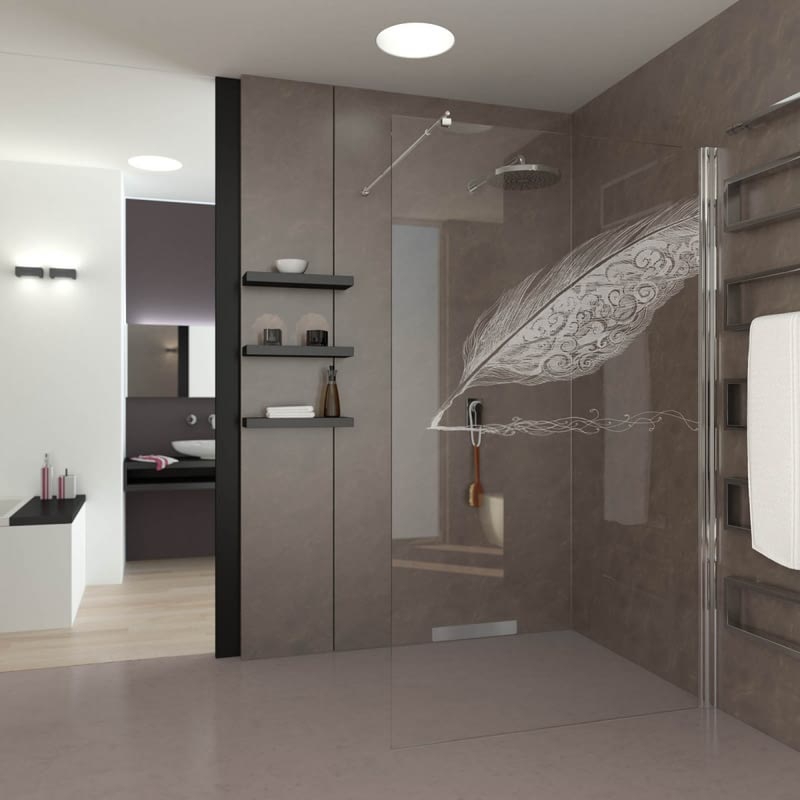 Walk In Dusche gelasert mit Motiv Fuelli Walk In Dusche gelasert mit Motiv Fuelli