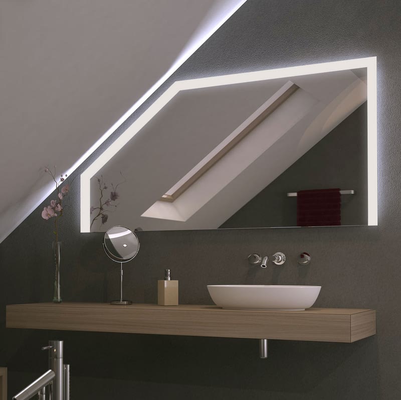 Spiegel für Dachschrägen mit LED Beleuchtung Toprun
