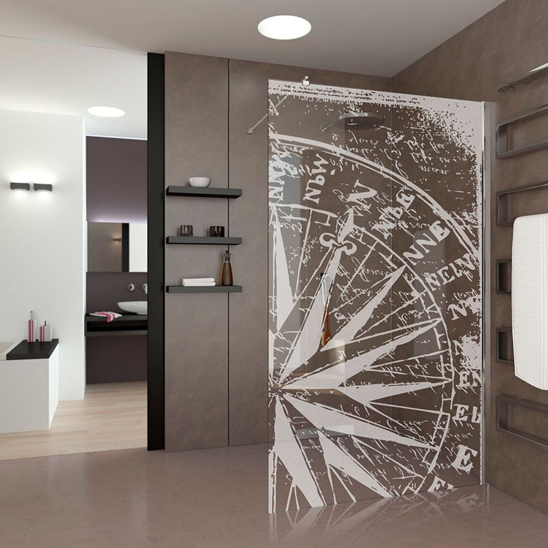 Walk In Dusche gelasert mit Motiv Mein Weg Walk In Dusche gelasert mit Motiv Mein Weg
