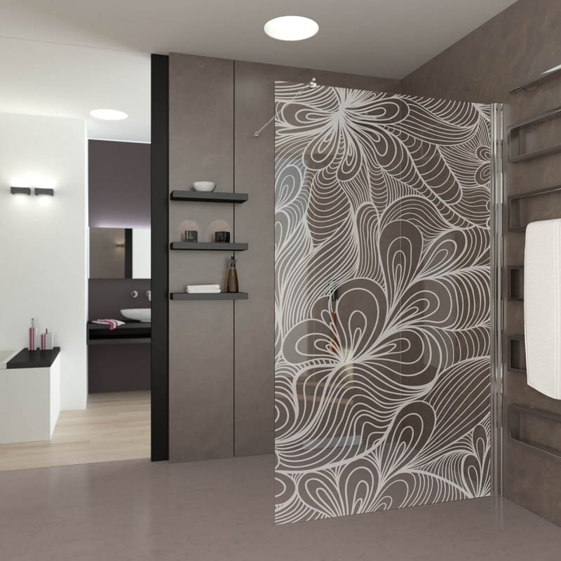 Walk In Dusche gelasert mit Motiv Mira Walk In Dusche gelasert mit Motiv Mira