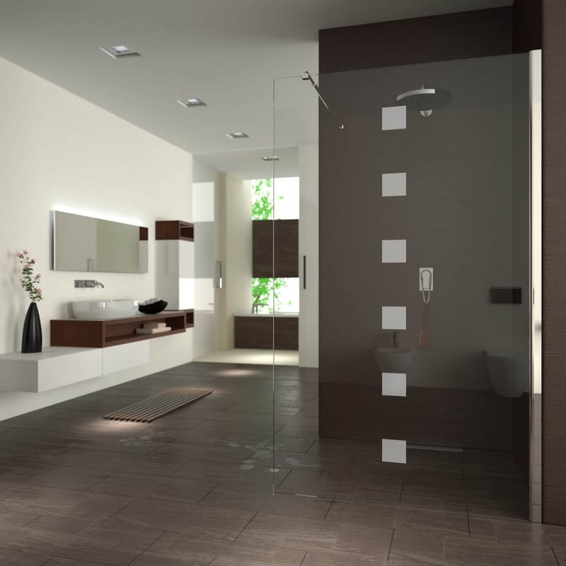 Walk In Dusche satiniert mit Motiv Aknor Walk In Dusche satiniert mit Motiv Aknor