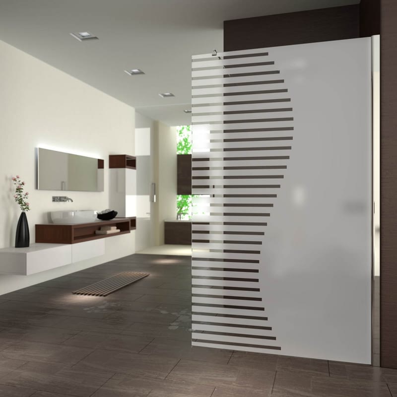 Walk In Dusche satiniert mit Motiv Curvy Walk In Dusche satiniert mit Motiv Curvy