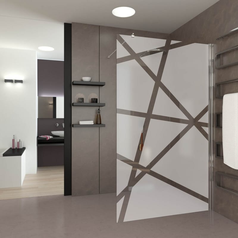 Walk In Dusche satiniert mit Motiv Moblex Walk In Dusche satiniert mit Motiv Moblex