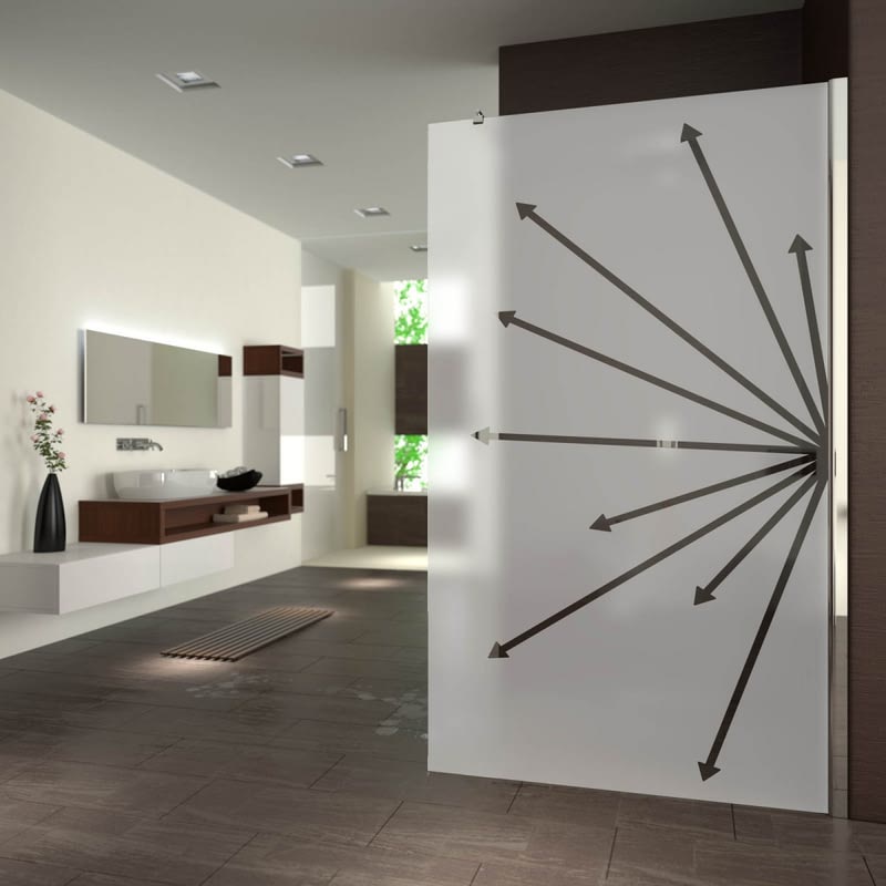 Walk In Dusche satiniert mit Motiv Richtung Walk In Dusche satiniert mit Motiv Richtung