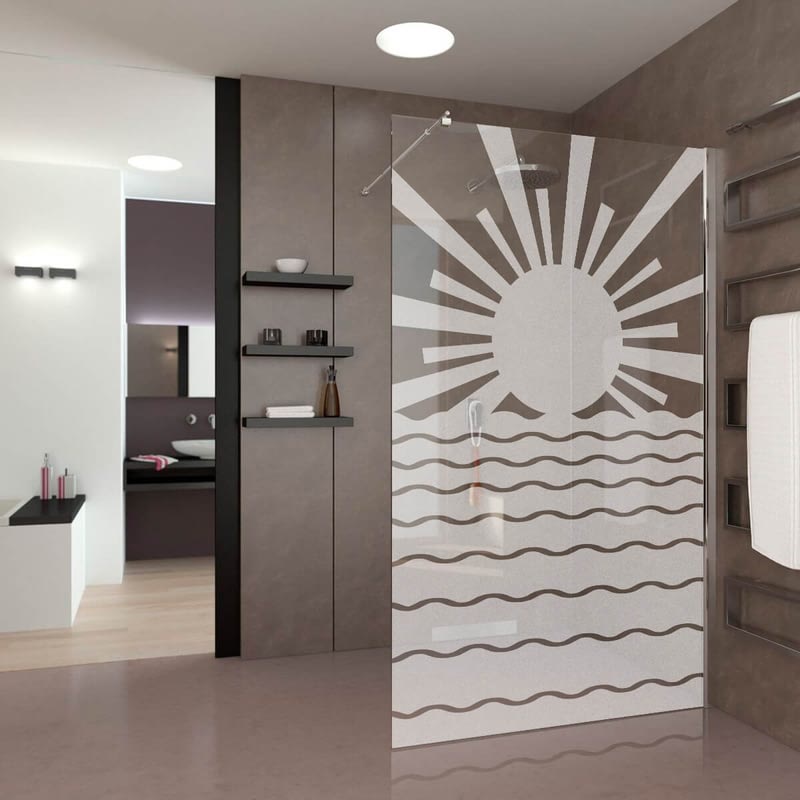 Walk In Dusche satiniert mit Motiv Solus