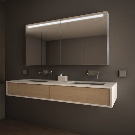 LED Spiegelschrank nach Maß mit Aluminium-Korpus - Denver LED Spiegelschrank nach Maß mit Aluminium-Korpus - Denver