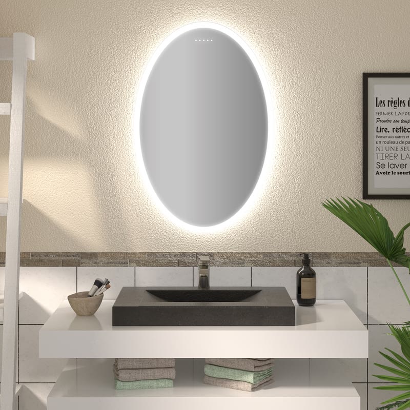 Ovaler Spiegel mit LED nach Maß Logi Ovaler Spiegel mit LED nach Maß Logi