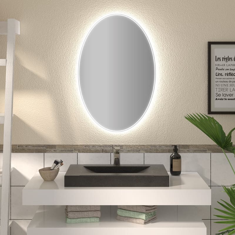 Ovaler Spiegel mit LED nach Maß Meyla Ovaler Spiegel mit LED nach Maß Meyla