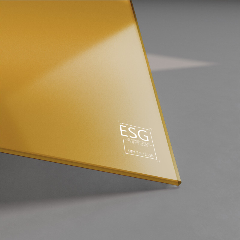 Gelb lackiertes ESG Glas nach Maß 4mm