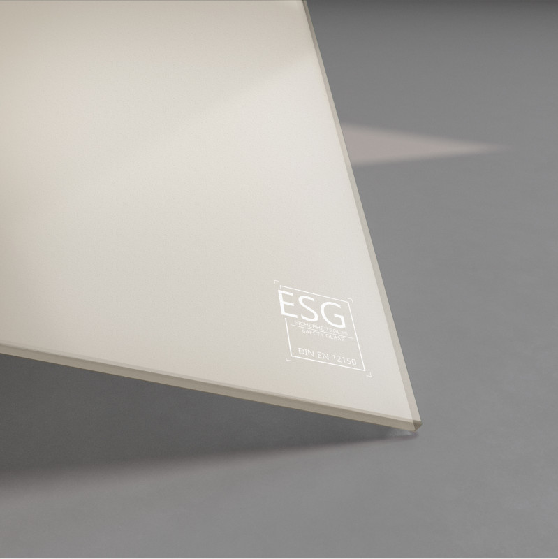 Beige / braun lackiertes ESG Glas SATINATO 4mm Beige / braun lackiertes ESG Glas SATINATO 4mm
