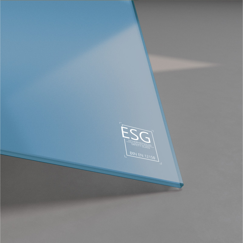 Blau lackiertes ESG Glas nach Maß 4mm Blau lackiertes ESG Glas nach Maß 4mm