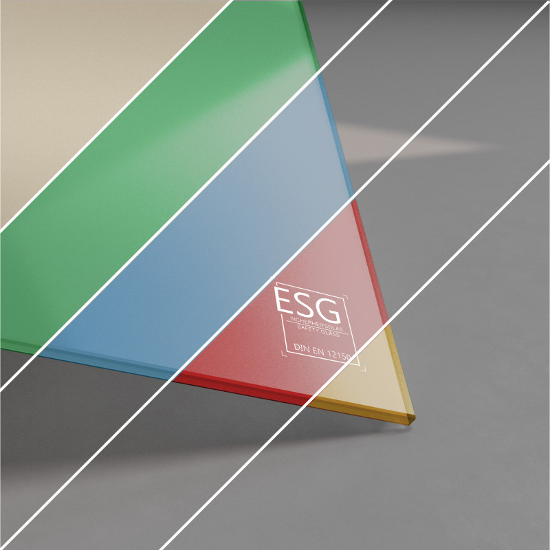 ESG Glas lackiert 4 mm RAL-/NCS-Farbe nach Wahl ESG Glas lackiert 4 mm RAL-/NCS-Farbe nach Wahl