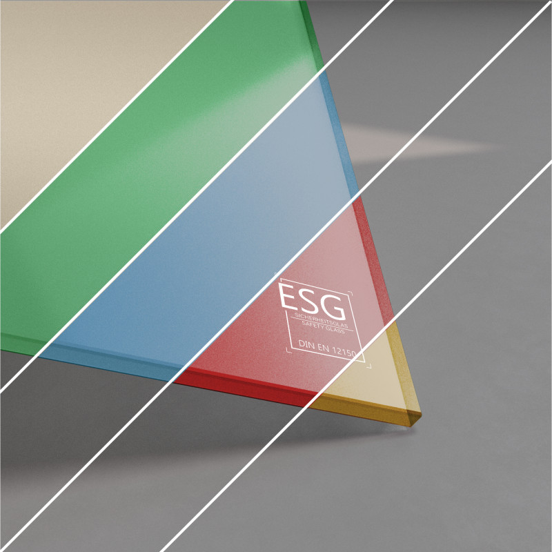 ESG Glas lackiert 6 mm RAL-/NCS-Farbe nach Wahl ESG Glas lackiert 6 mm RAL-/NCS-Farbe nach Wahl