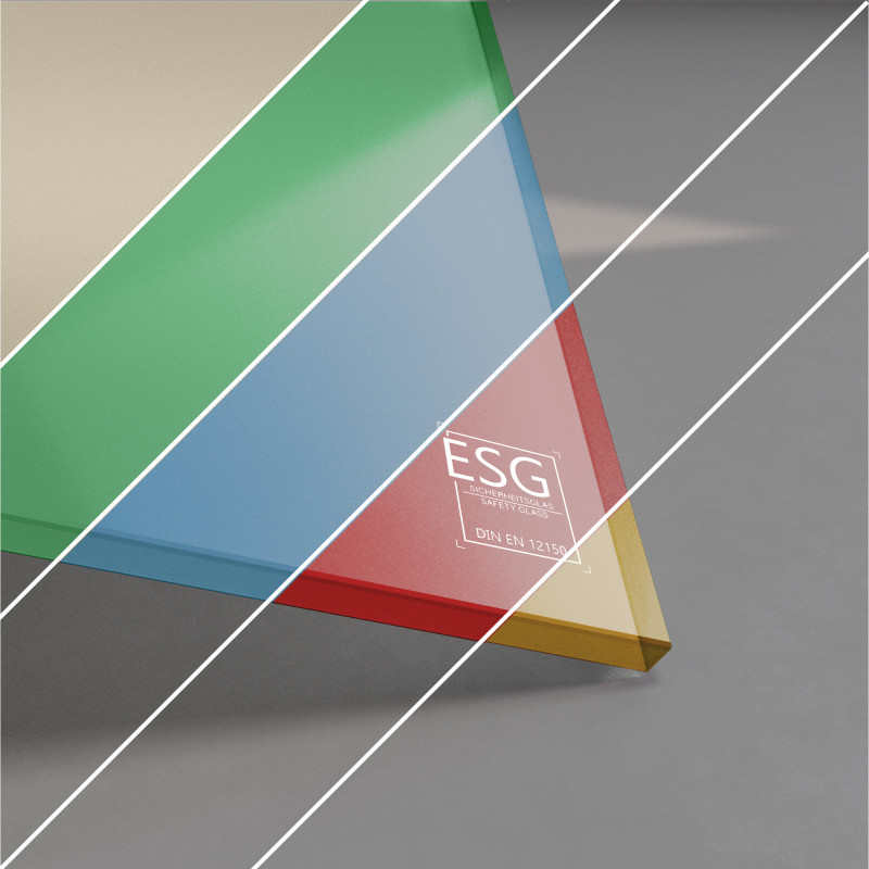 ESG Glas lackiert 8 mm RAL-/NCS-Farbe nach Wahl ESG Glas lackiert 8 mm RAL-/NCS-Farbe nach Wahl