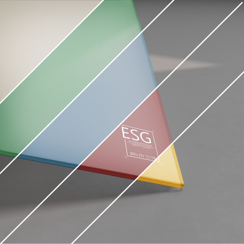 ESG Glas SATINATO lackiert 4 mm Farbe nach Wahl ESG Glas SATINATO lackiert 4 mm Farbe nach Wahl