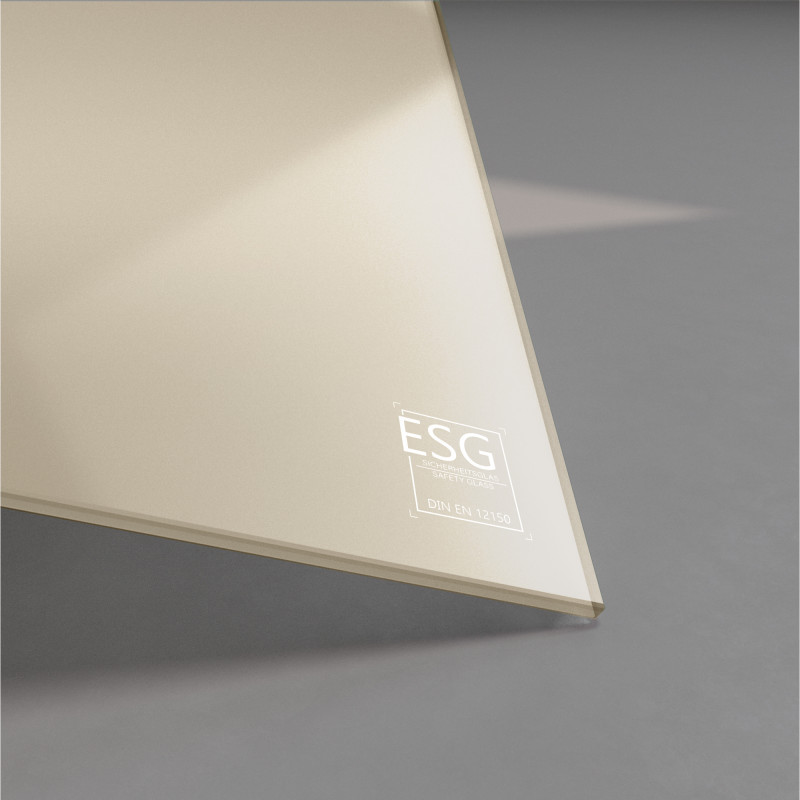 Beige / braun lackiertes ESG Glas nach Maß 4mm