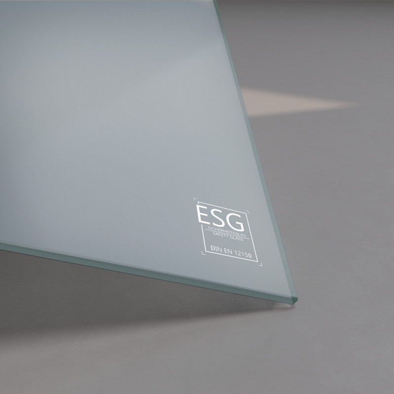 Grau lackiertes ESG Glas SATINATO 4mm