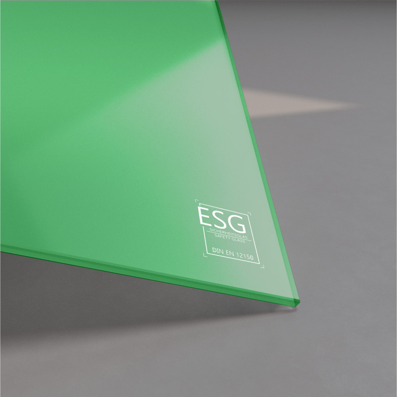 Grün lackiertes ESG Glas nach Maß 4mm