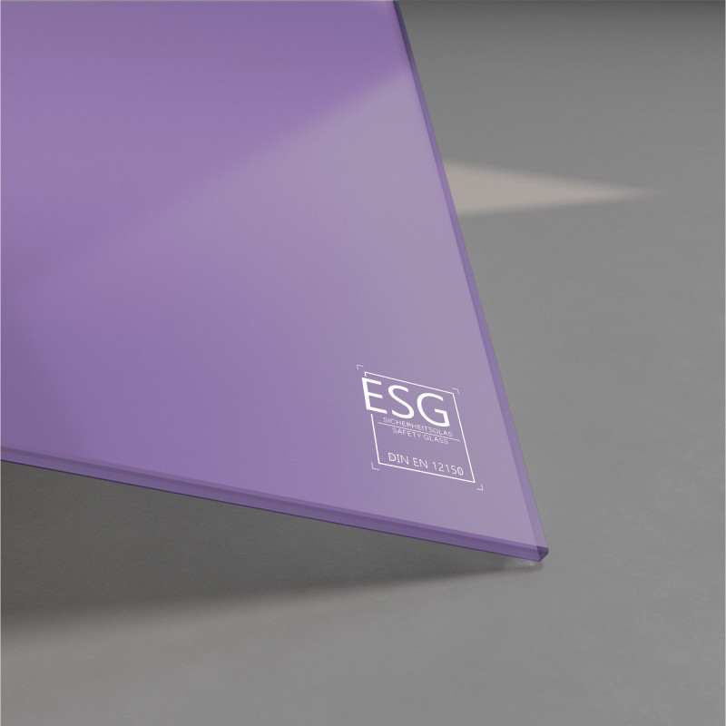Lila / Violett lackiertes ESG Glas nach Maß 4mm