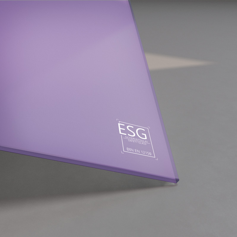 Lila / Violett lackiertes ESG Glas SATINATO 4mm
