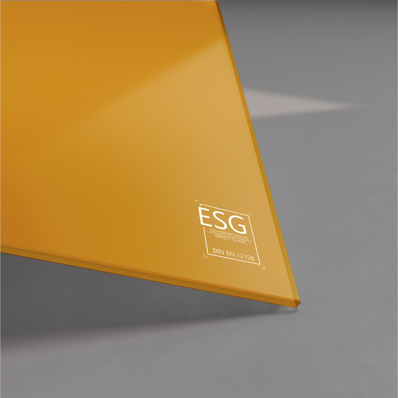 Orange lackiertes ESG Glas nach Maß 4mm