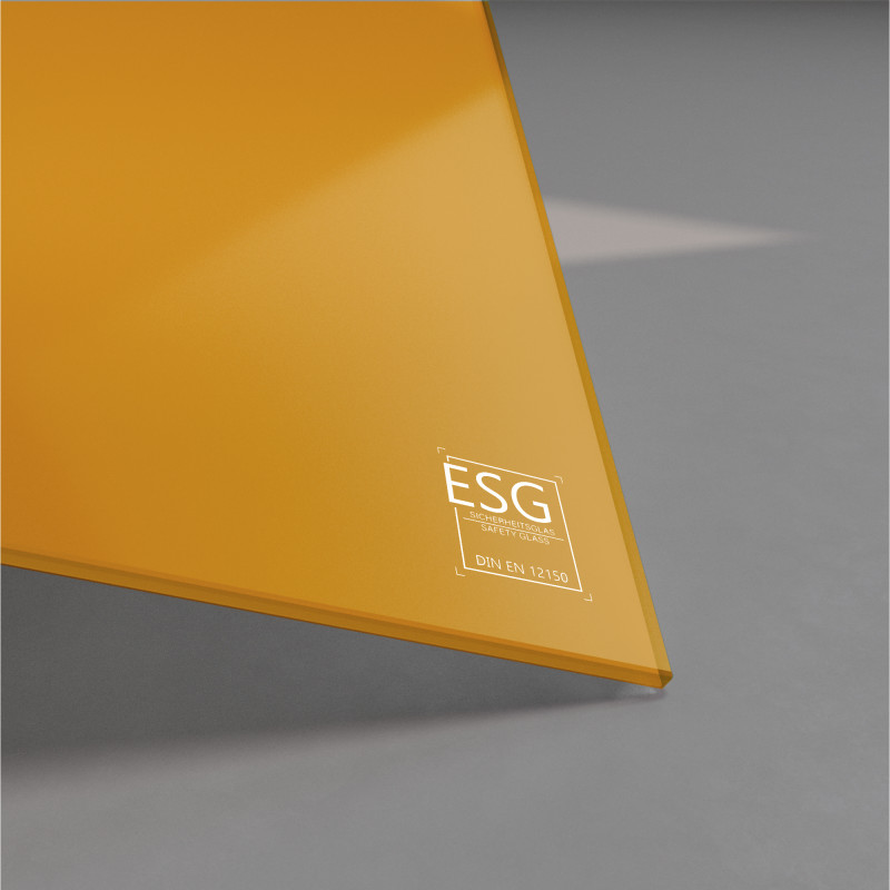 Orange lackiertes ESG Glas nach Maß 4mm Orange lackiertes ESG Glas nach Maß 4mm