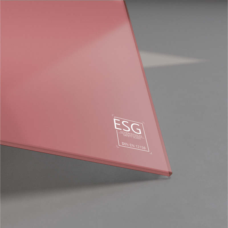 Rosa / Pink lackiertes ESG Glas nach Maß 4mm Rosa / Pink lackiertes ESG Glas nach Maß 4mm
