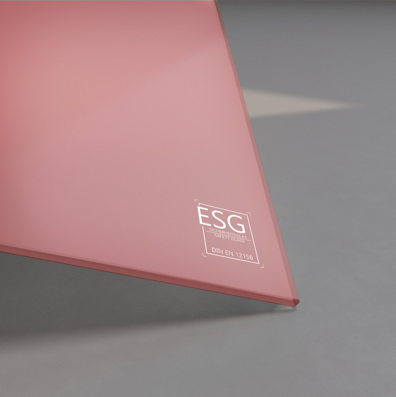 Rosa / Pink lackiertes ESG Glas SATINATO 4mm