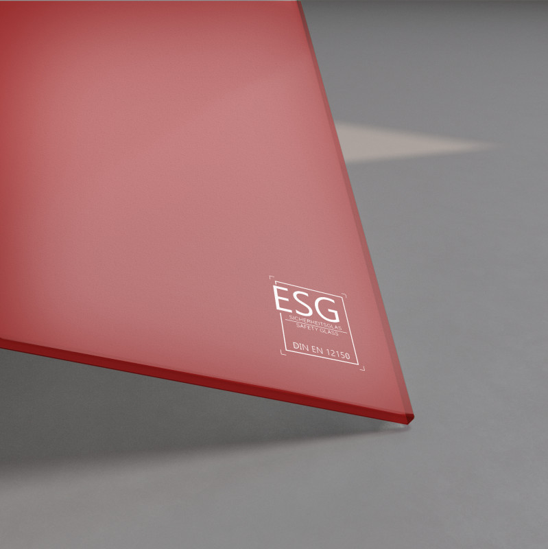 Rot lackiertes ESG Glas SATINATO 4mm