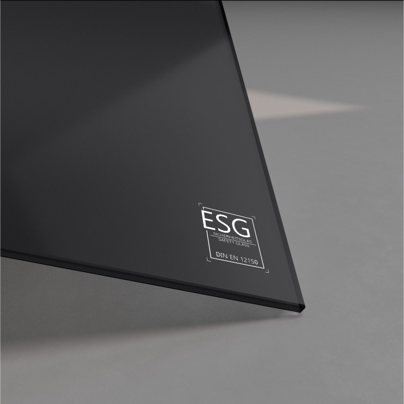 Schwarz lackiertes ESG Glas nach Maß 4mm Schwarz lackiertes ESG Glas nach Maß 4mm