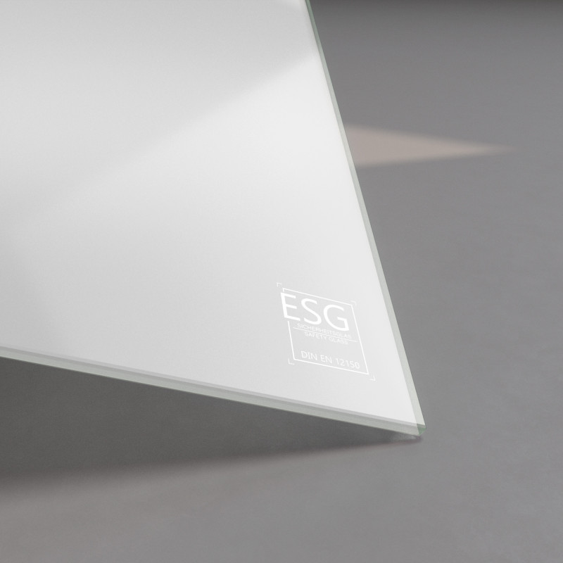Weiß lackiertes ESG Glas nach Maß 4mm