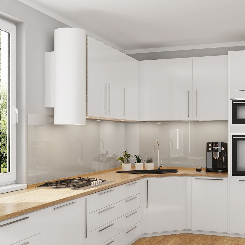 Küchenrückwand Glas 6mm - Cremeweiß REF 1013 Küchenrückwand Glas 6mm - Cremeweiß REF 1013