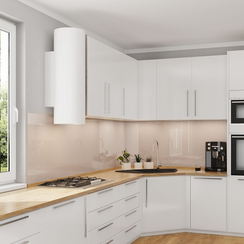 Nischenwand Glas für die Küche 6mm - Beige/Elfenbein REF 1015 Nischenwand Glas für die Küche 6mm - Beige/Elfenbein REF 1015