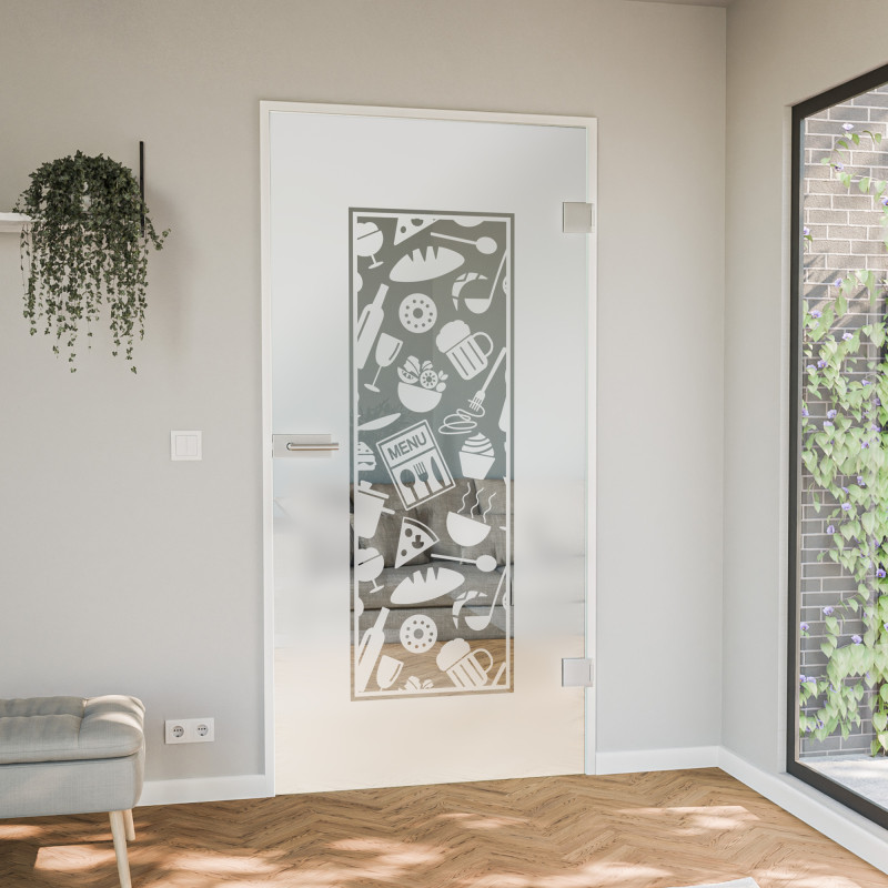 Glas Innentür Satinato mit Motiv Kitchen Art