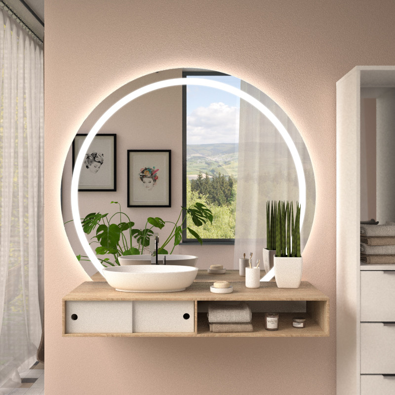 LED Spiegel rund mit Anschnitt - SOLARA SK1 LED Spiegel rund mit Anschnitt - SOLARA SK1