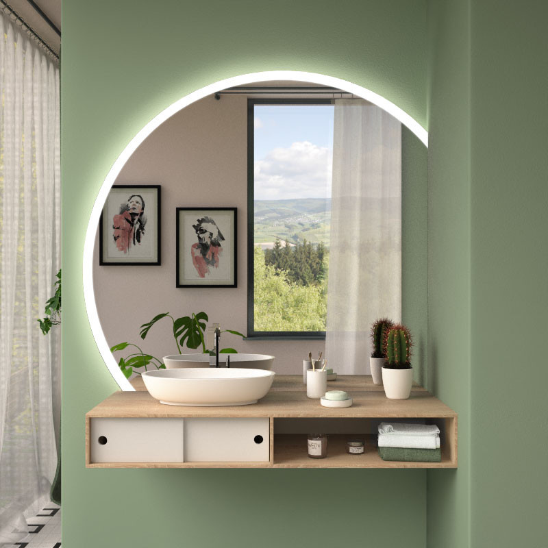 LED Spiegel rund angeschnitten - CADRE SK2 LED Spiegel rund angeschnitten - CADRE SK2
