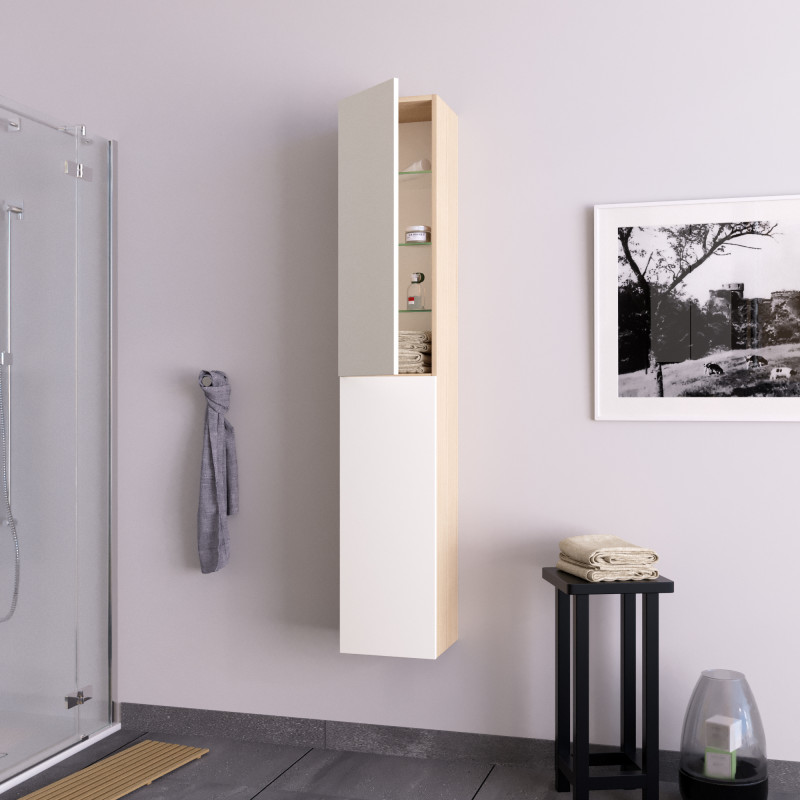 Badschrank Hochschrank hängend auf Maß - Topas A Badschrank Hochschrank hängend auf Maß - Topas A