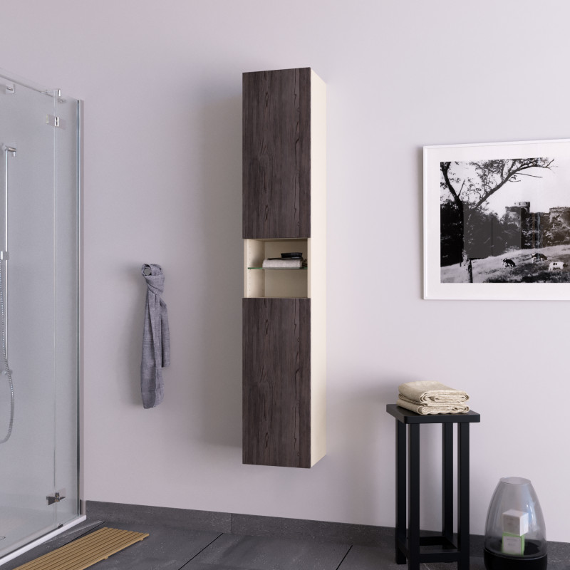 Badschrank hängend Hochschrank auf Maß - Granat B Badschrank hängend Hochschrank auf Maß - Granat B