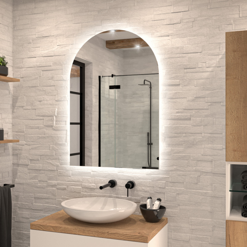 Rundbogen-Spiegel mit Hintergrundbeleuchtung Isais 1