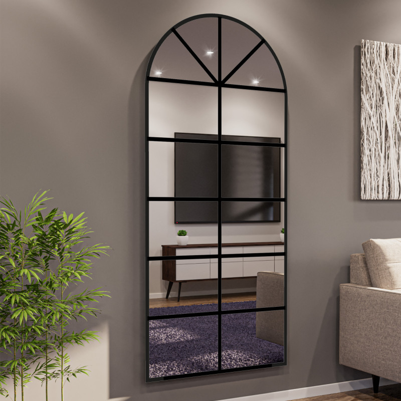 Spiegel mit Sprossen Fensteroptik teillackiert Bragi