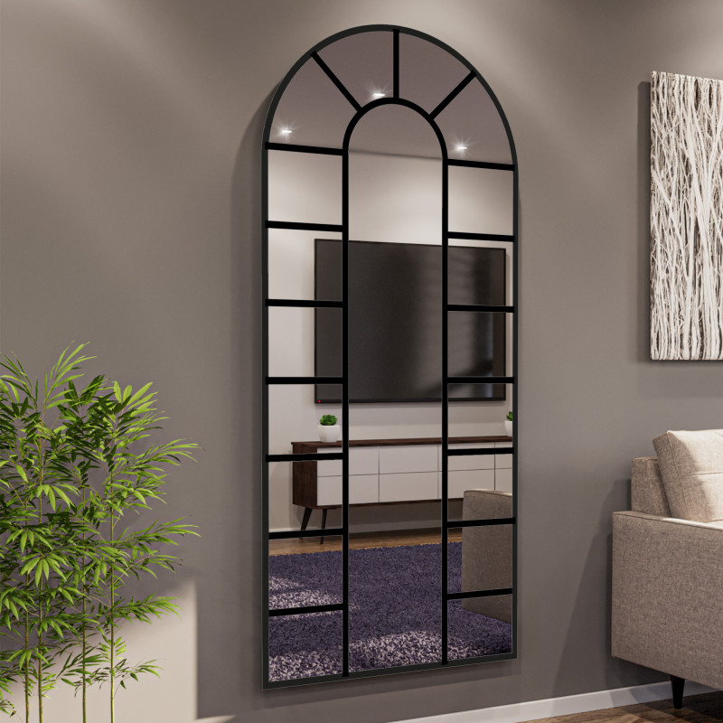 Spiegel Industrielook Fenster-Optik teillackiert Mimir