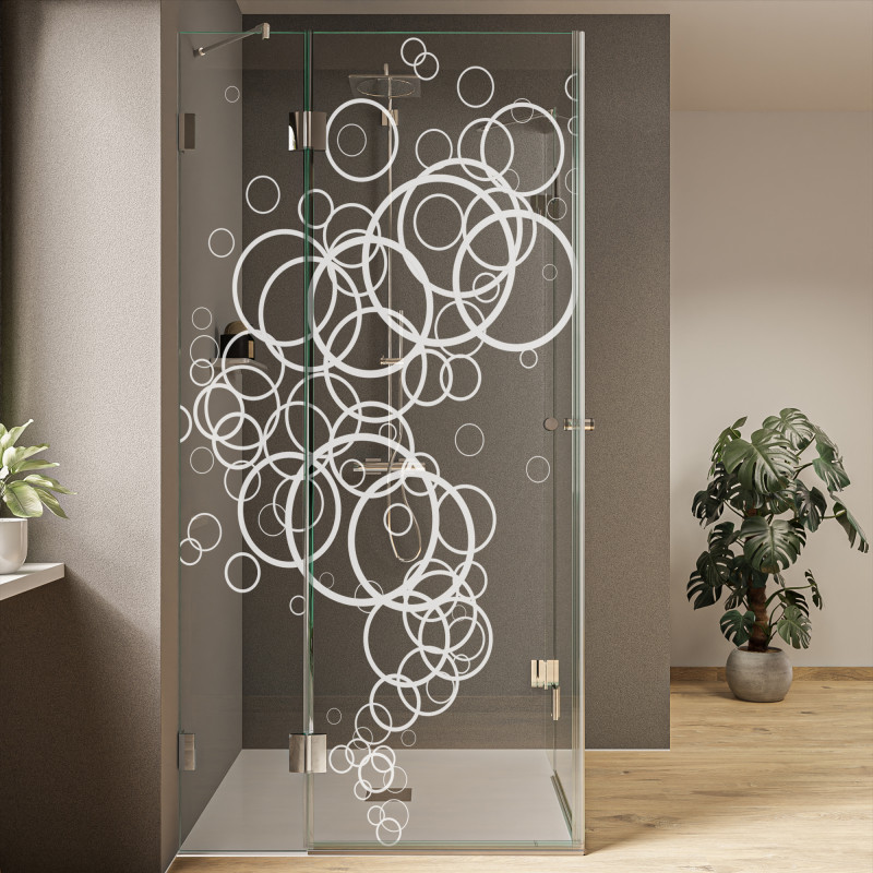 Duschkabine aus Glas Abstract Bubbles (Eckeinstieg)