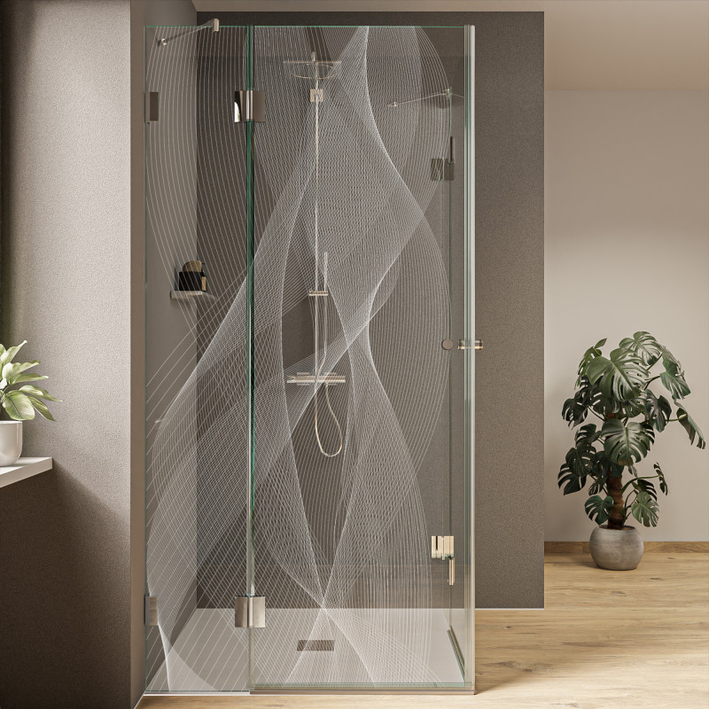 Design-Duschkabine aus Glas Energy 1 (Eckeinstieg)