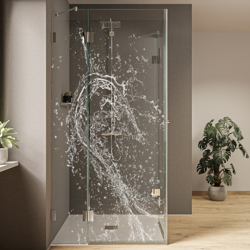 Duschkabine aus Glas mit Dekor Cristal Clear (Eckeinstieg) Duschkabine aus Glas mit Dekor Cristal Clear (Eckeinstieg)