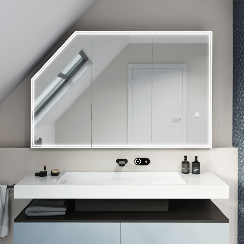 Spiegelschrank mit Schräge Mini Duplex Spiegelschrank mit Schräge Mini Duplex